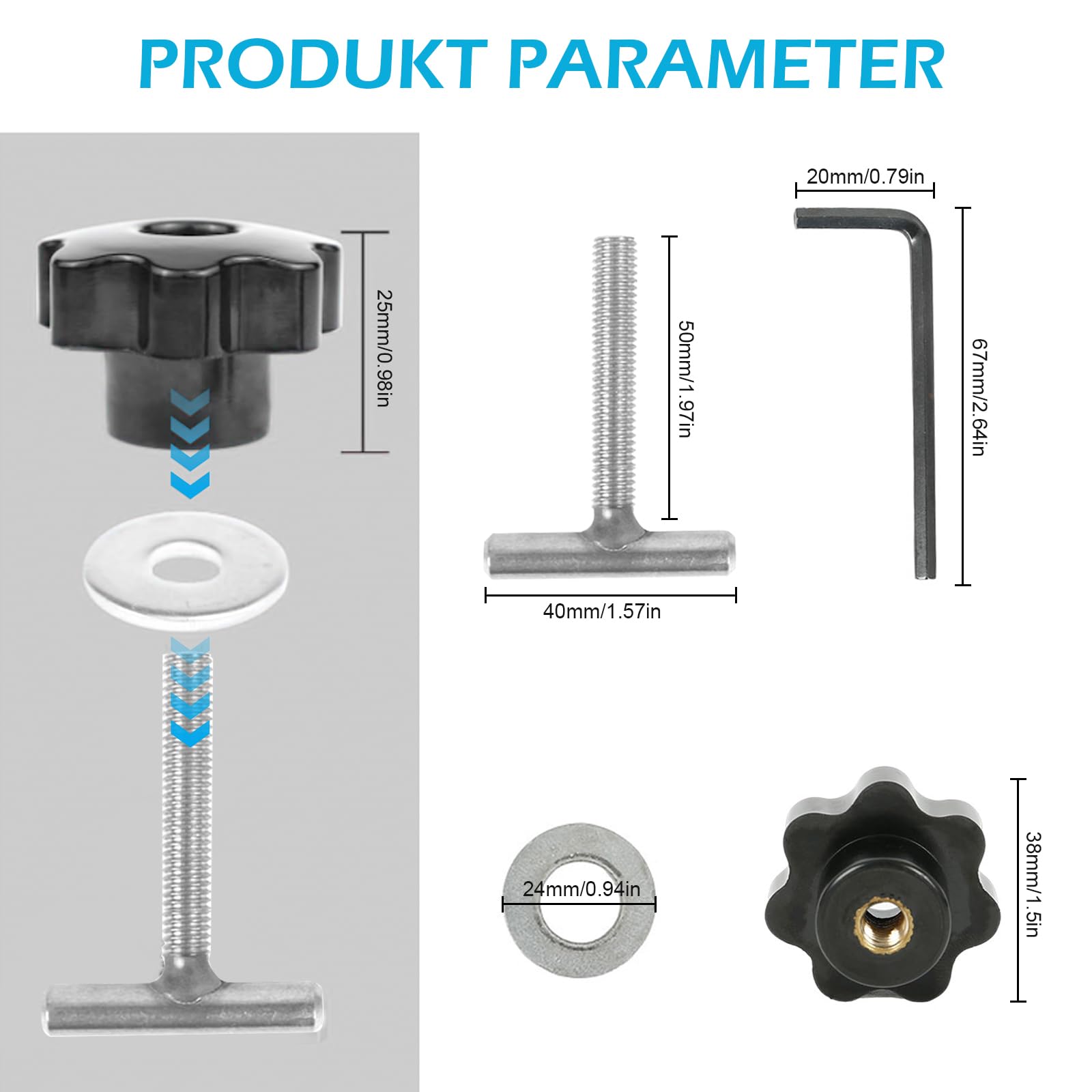 Viti per fissaggio del carico su binario + staffa guida per tavola multiflex o accessori per binari profilati, compatibili con VW T5 T6 Multivan Transporter California