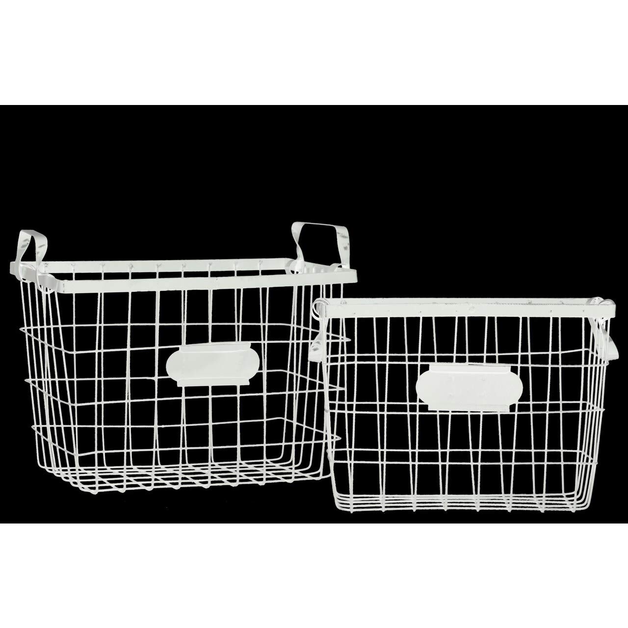 Cesta de alambre de metal Urban Trends juego de dos organizadores minimalistas