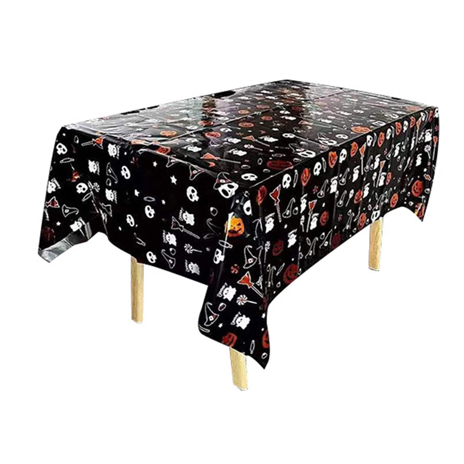 YWLUUOO Halloween Table Cloth Pumpkin Skull Web Ornament Tablecloth for Home Festival Holiday Party Decoration Halloween Table Cloths
