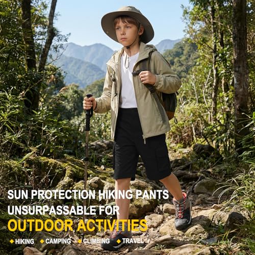 Image of Kids Boys Snow Pants,Youth Outdoor Hiking Fleece Lined Soft Shell Ski Windproof Camping Insulated Pants