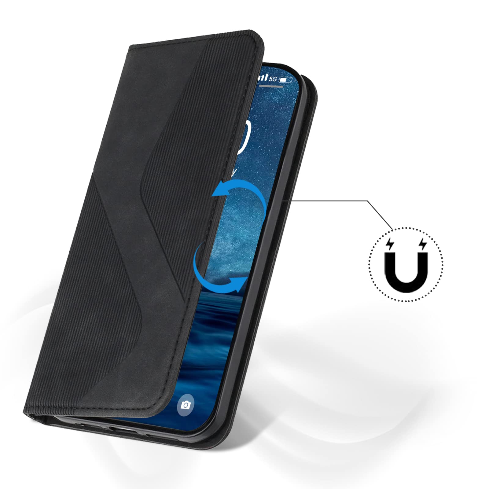 CUSTODIA LIBRO PORTAFOGLIO COVER CASE per HUAWEI P40 LITE E + VETRO TEMPERATO