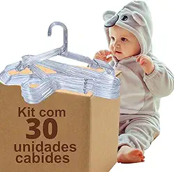 Kit Cabides Infantil de Acrílico Transparente com 30 Unidades