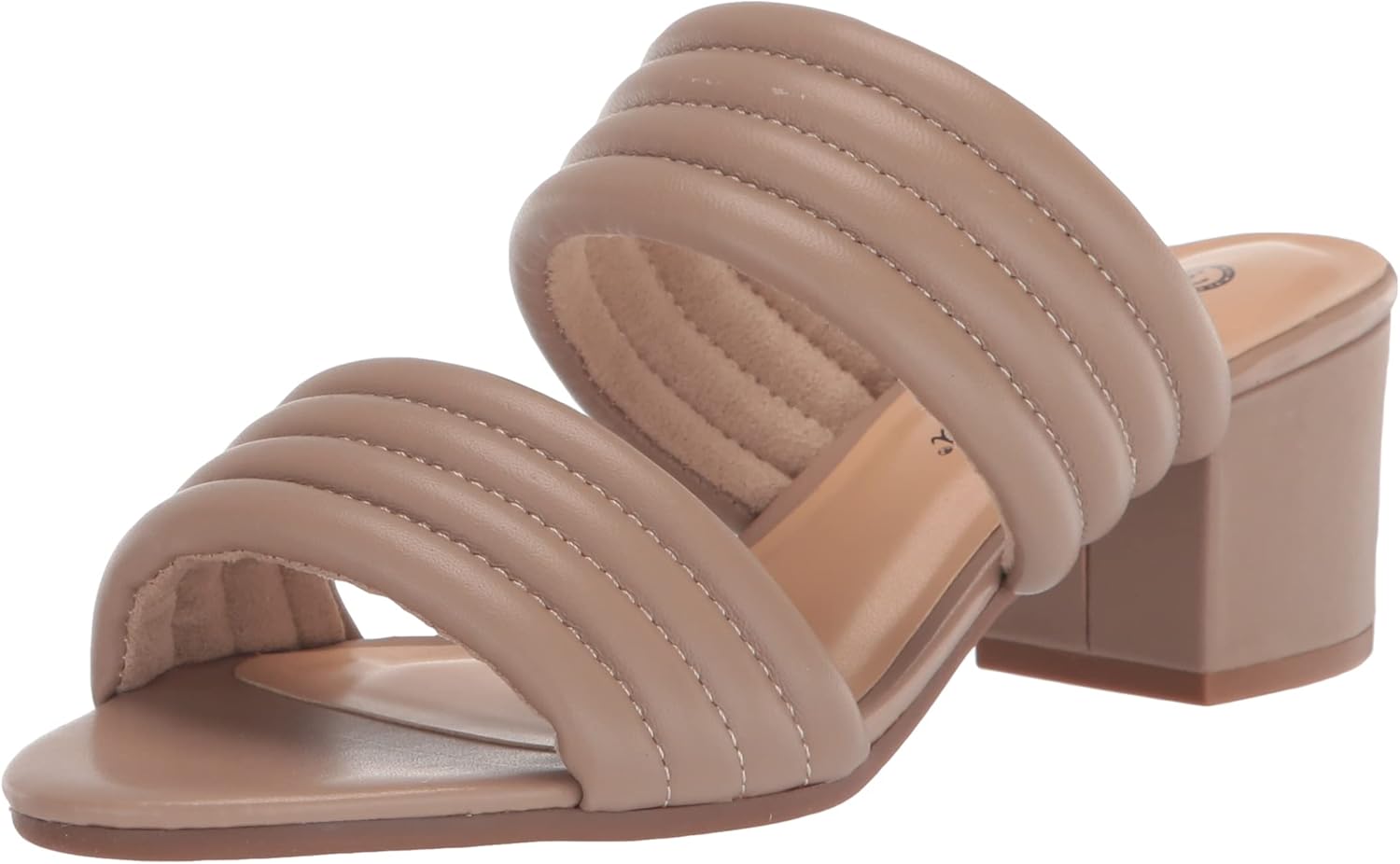 Bella Vita Women's Georgette Block Heel Heeled Sandal, Nude Leather, 11 Wide