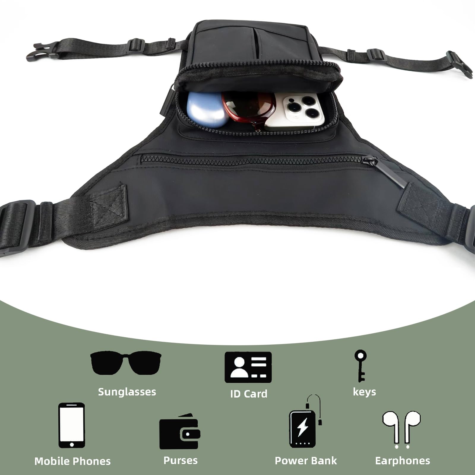 Mervokl Drop Leg Bag Belt Bags Waist Bag for Men Women Multi-Pocket Thigh Fanny Pack for Motorcycle Outdoor Travel Hiking Climbing Black - Image 4