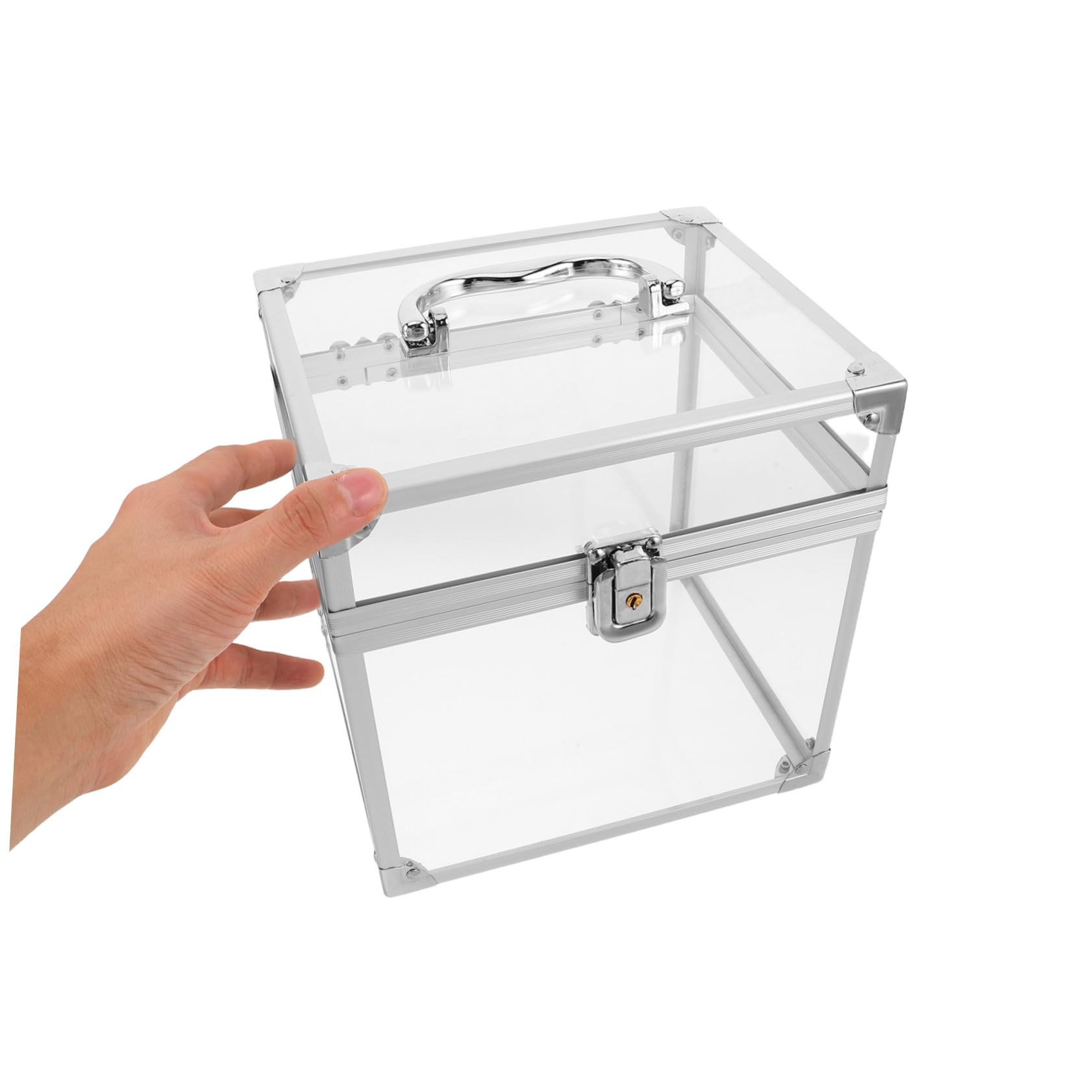 Ciieeo Organizer da Scrivania Protegge Dalla Polvere Elegante e Capiente in Acrilico Scatola Porta Vinili con Maniglia per Dischi e Cd per Spazi Ricreativi e Camera da Letto