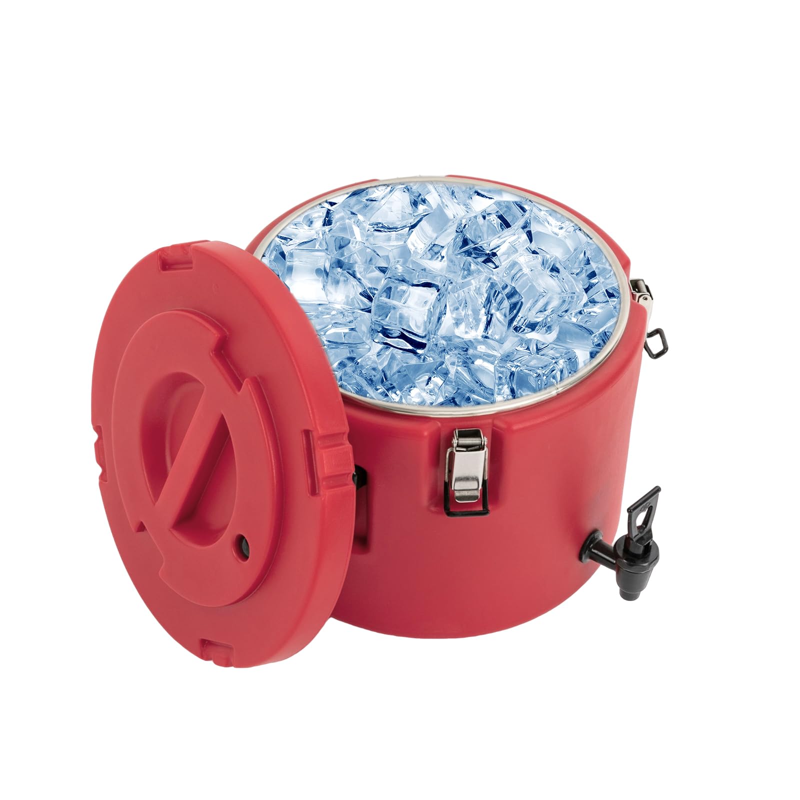 Distributore di bevande in acciaio inox da 15 litri, coperchio a tenuta stagna con 4 fibbie, isolato per feste all'aperto