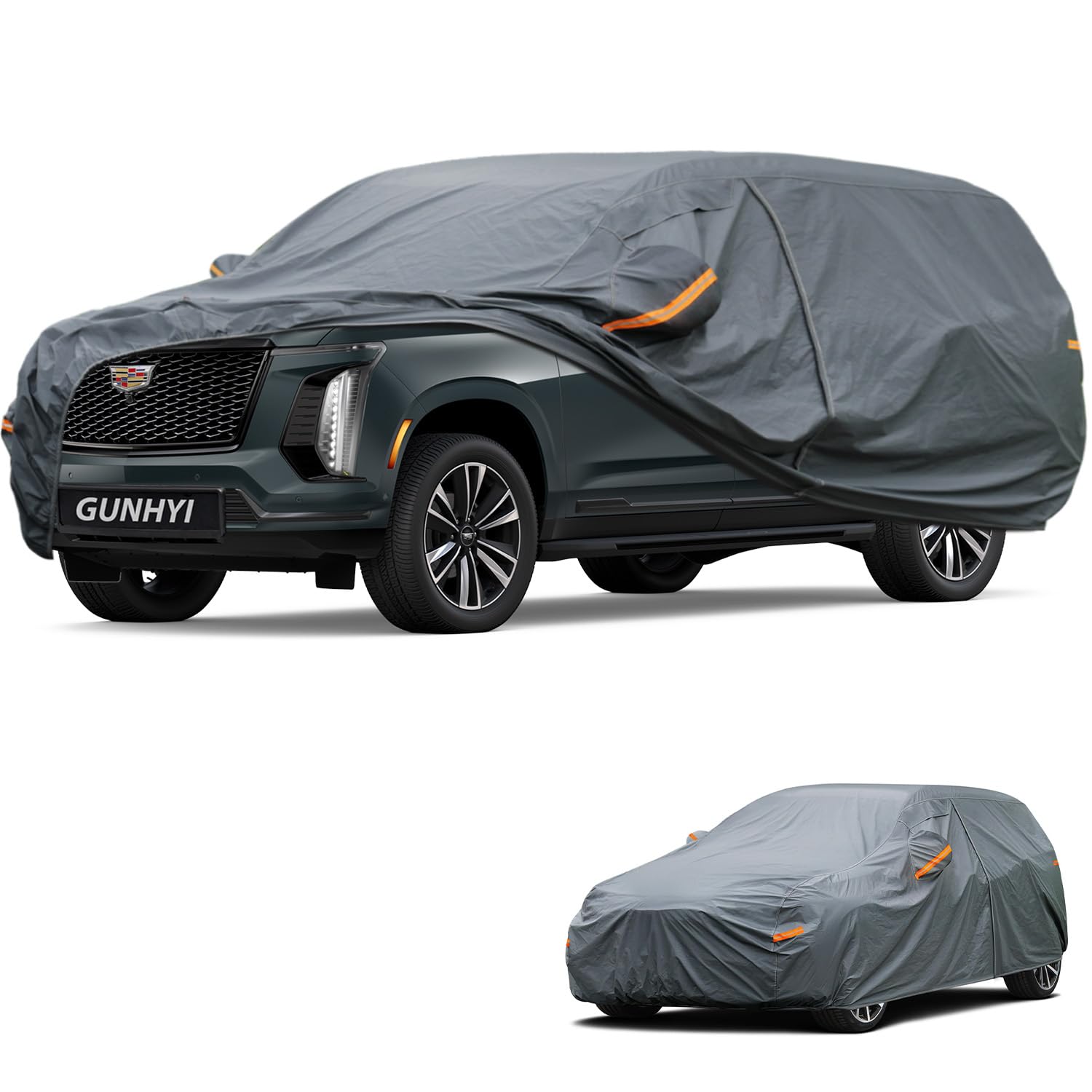 GUNHYI Premium Car Cover Custom Fit Cadillac Escalade ESV, 16 Layers Heavy Duty Car Cover Waterproof All Weather with Zipper Door for Sun Rain Snow Dust Uv Protection