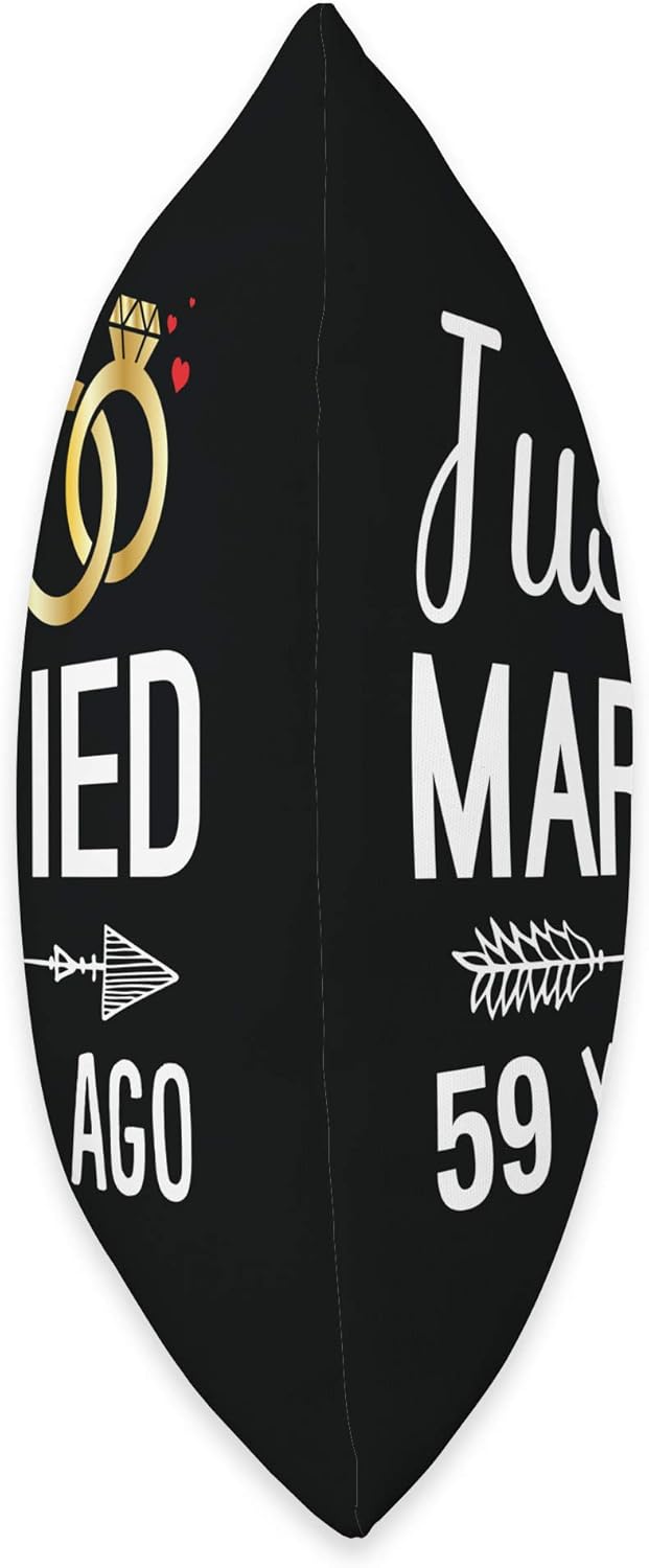 Just Married 59 Years Ago Couple 59th Wedding Anniversary Throw Pillow