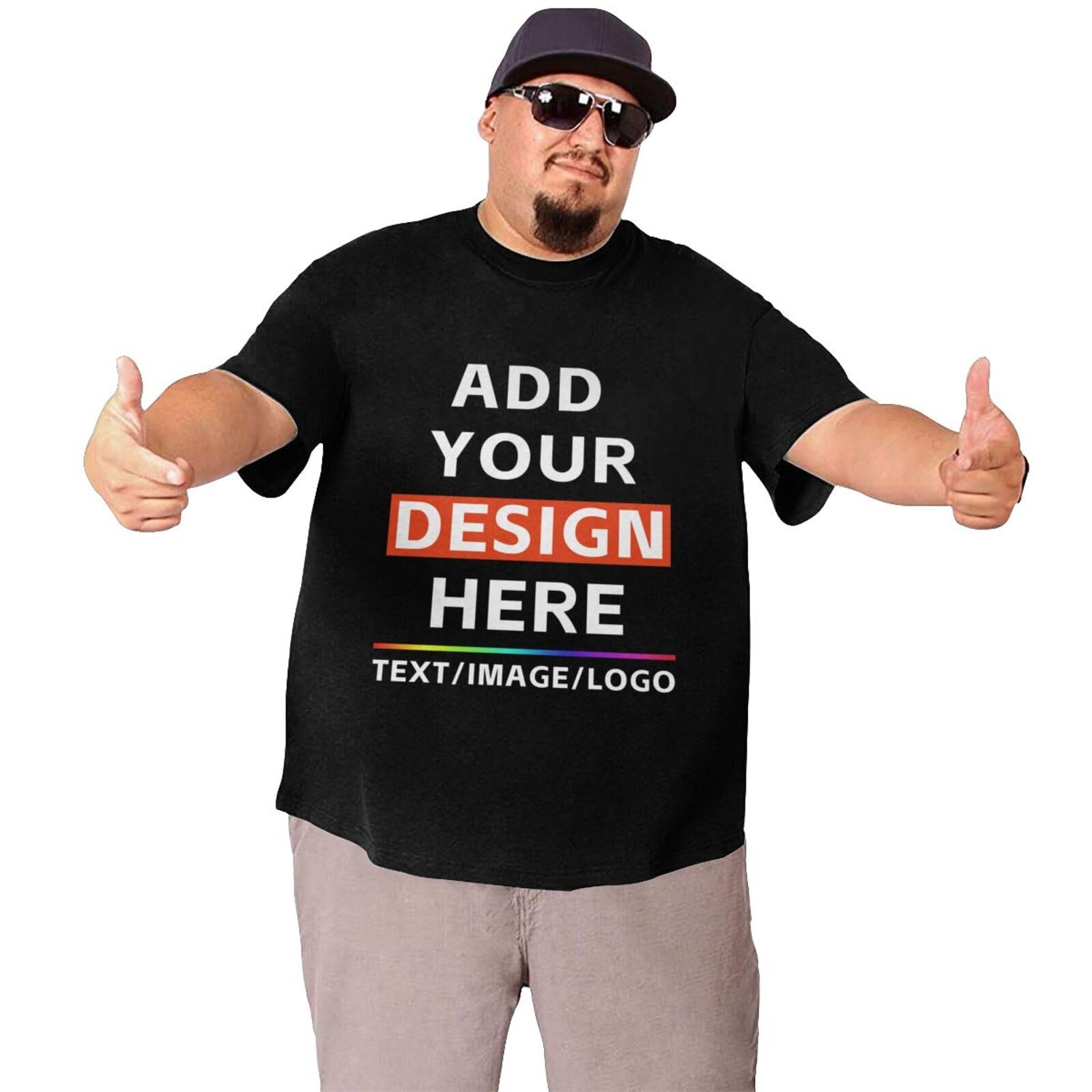 Custom Big Size Men's T-Shirt T Personalized Shirts Design Your Own T Shirt for Men Woman Image Text Logo Cotton T-Shirt