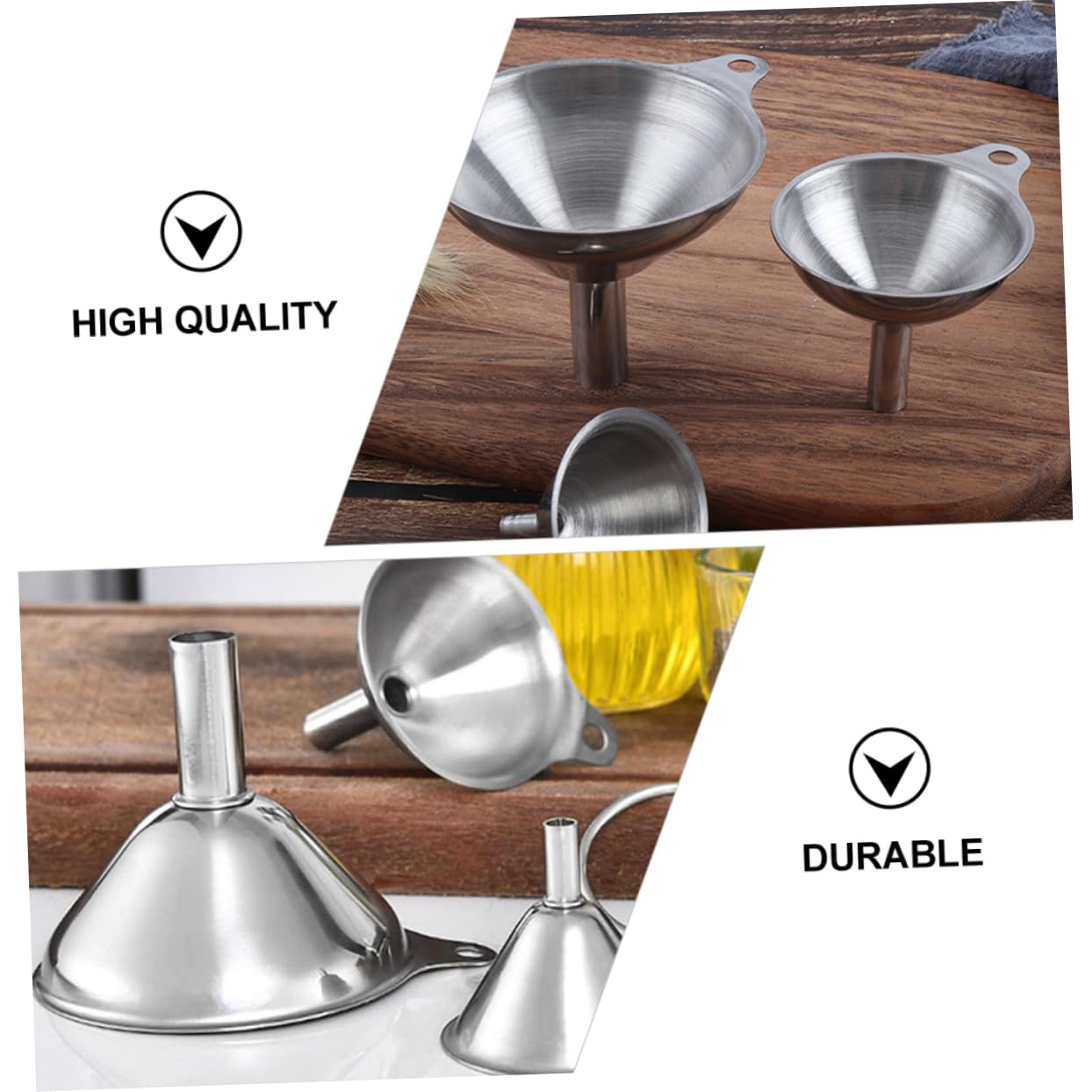 Embudo de Cocina de Boca Ancha, 1 Juego de Acero Inoxidable