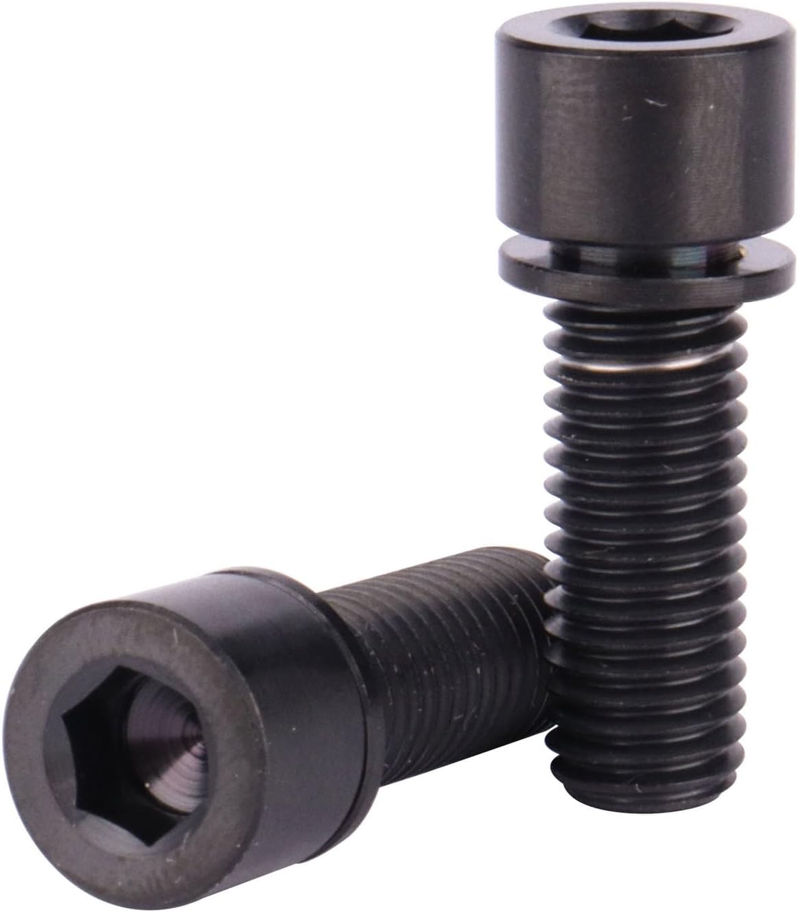 Titanium Bicycle Stem Bolts, M7x20mm, Hex Allen Head, with Washers, Pack of 6