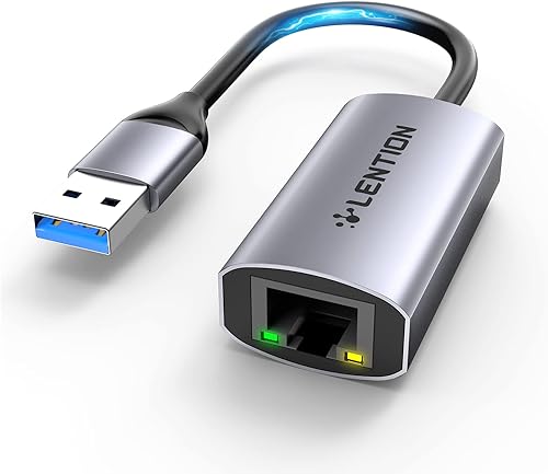 LENTION Adaptador USB 3.0 tipo A a Gigabit Ethernet, convertidor de red LAN con cable RJ45 de 1000 M compatible con Nintendo Switch, MacBook ProAir,