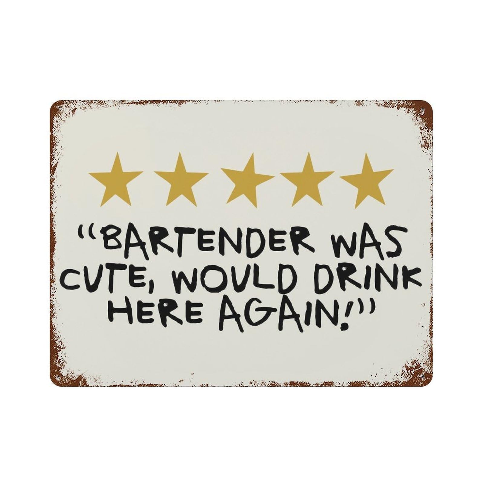 xiaoxiaoshen Bartender Was Cute Would Drink Here Again Funny Wall Decor Art Metal Tin Poster Modern Home Decor Art Home Bar Shop Decorations Vintage Sign 30x40cm