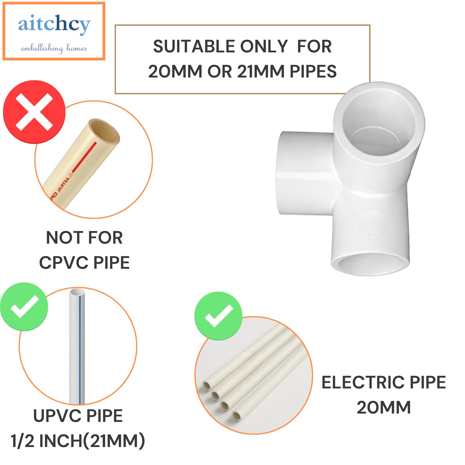 3 Way UPVC Elbow - 10 Pack | DIY Plumbing -2