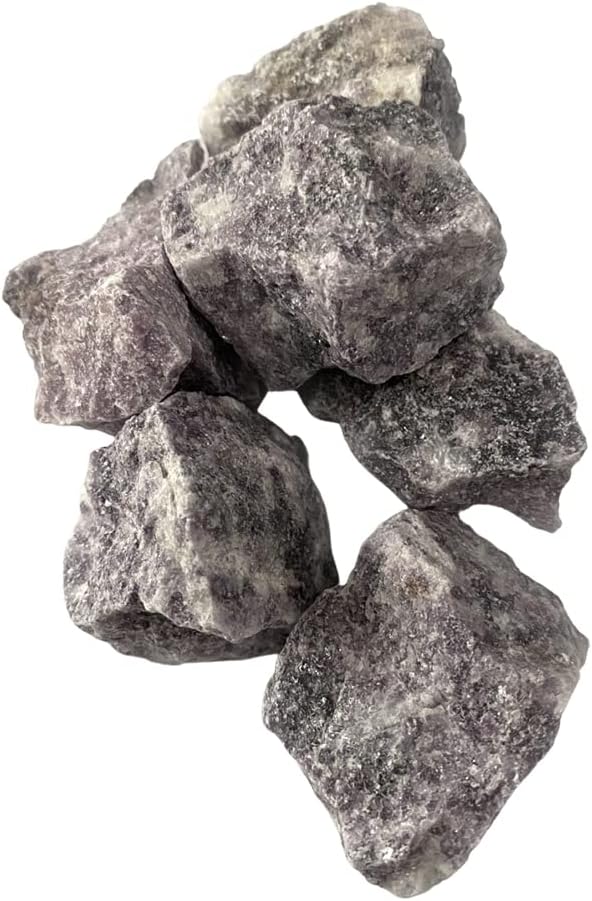 VIE Raw Rough Cut Crystals, 80-100g, Pack of 6, Lepidolite