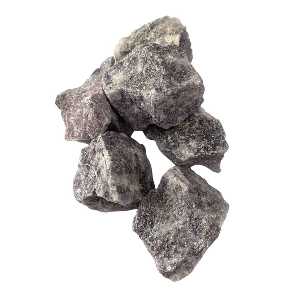 VIE Raw Rough Cut Crystals, 80-100g, Pack of 6, Lepidolite
