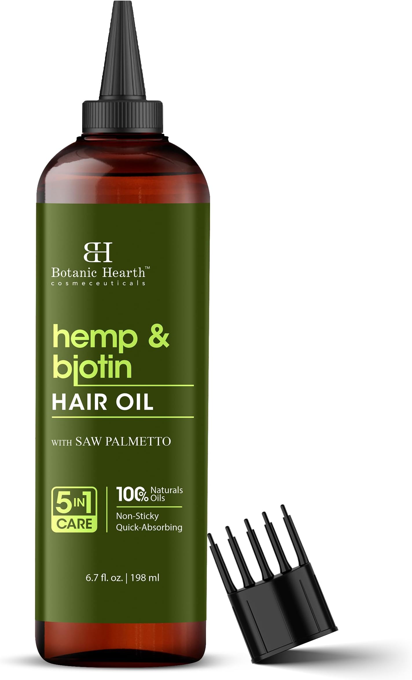 Botanic Hearth 100% Pure Hemp & Biotin Oil For Hair Growth & Hair Treatment Oils 6.7 Fl oz | Infused with coconut Oil | Hair Oil Repairs Dry Damaged Hair, Strengthening, Healthier | All Hair Types