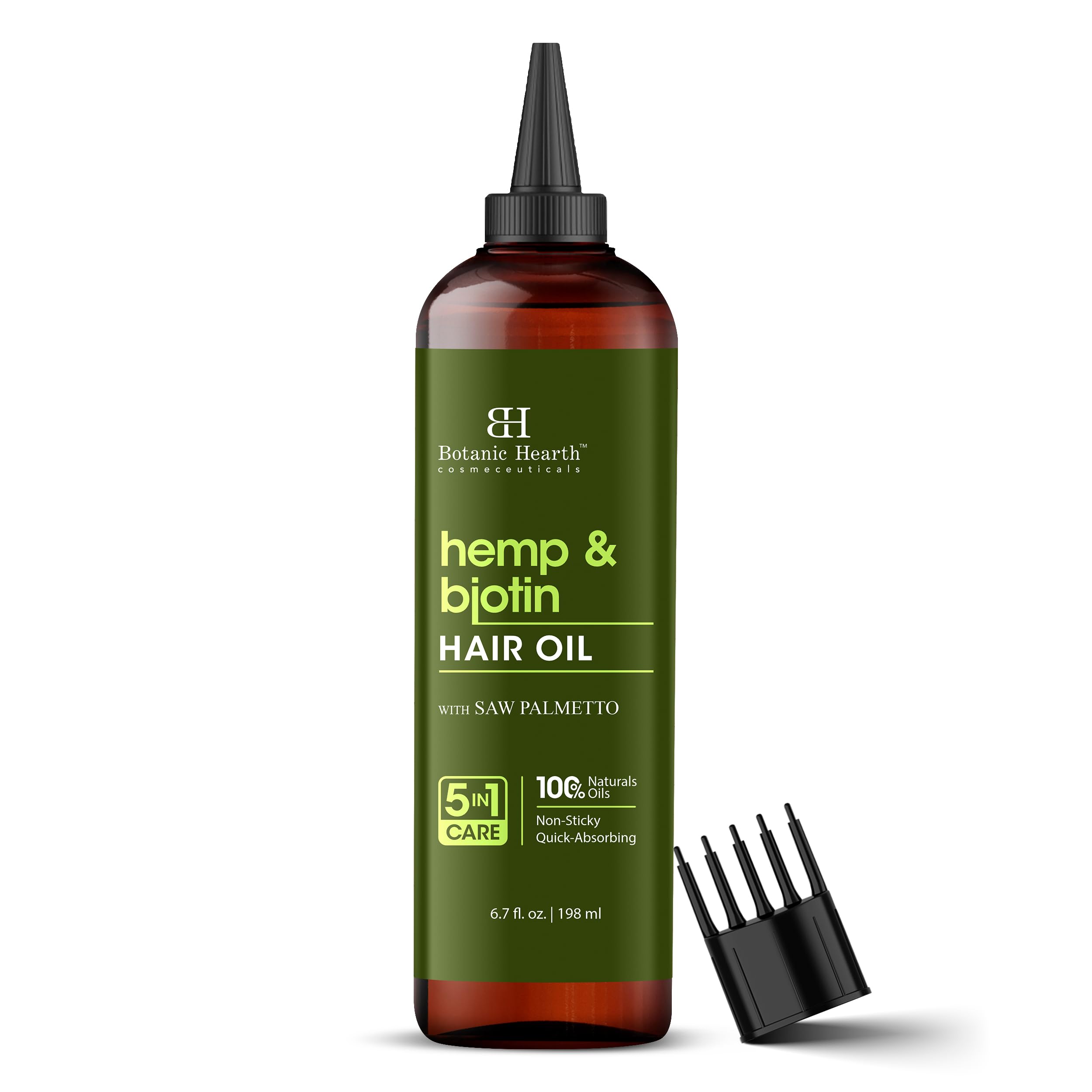 Botanic Hearth Hemp & Biotin Hair Oil - 6.7 fl oz - Nourishing and Strengthening Hair Treatment for Thicker, Healthier-Looking Hair - Paraben Free - For All Hair Types