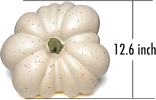 Miniatura 2 de WsCrofts Calabaza artificial grande, 12.6 pulgadas, hecha a mano, para otoño, cosecha, festival, Acción de Gracias, Halloween, decoración (motas