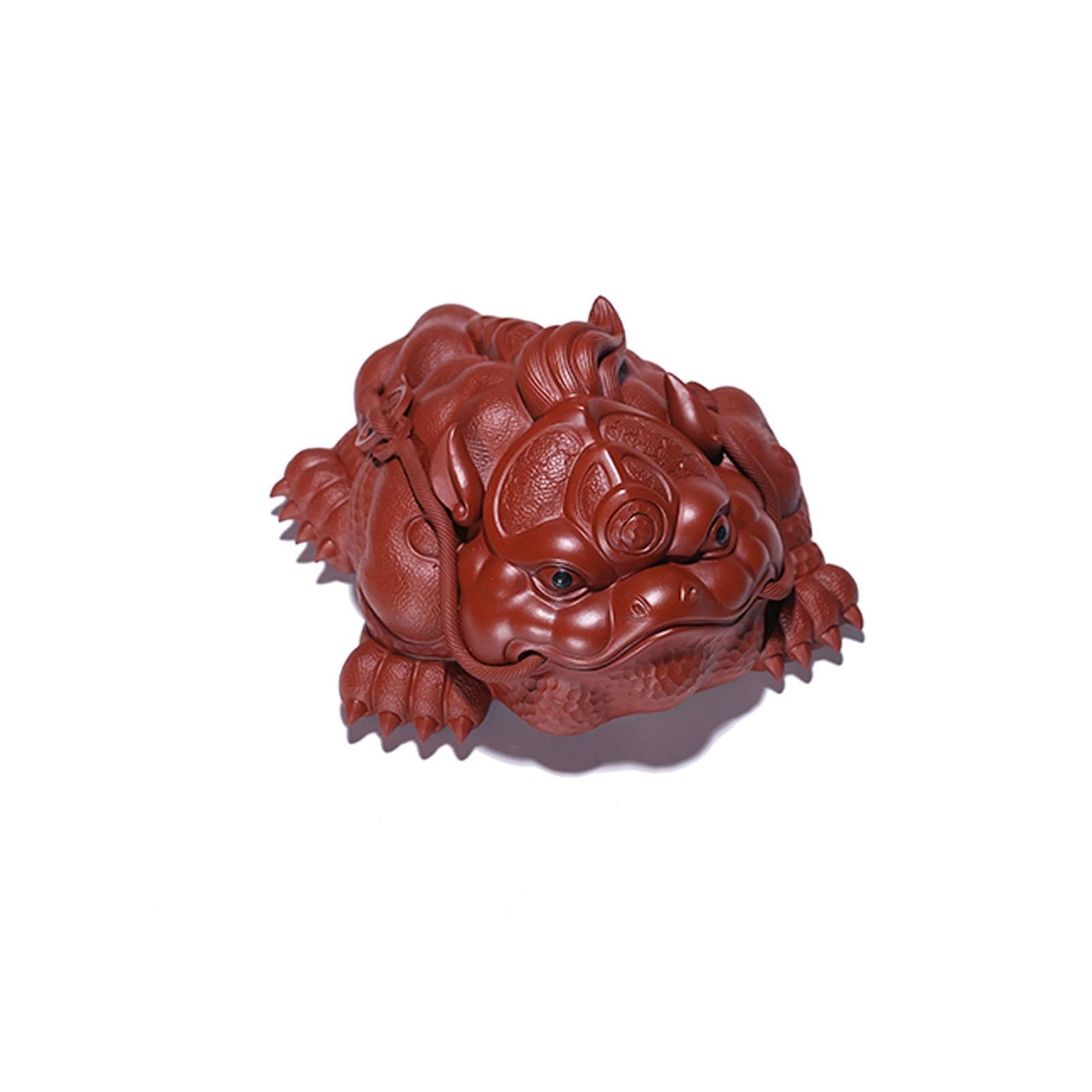 Estatua/Decoración de sobremesa Estatua Dorado sapo escultura té decoración de la mesa de té de tres patas sapo feng shui decoración hecha a mano exquisito artesanía regalos de negocios Adorno de escr