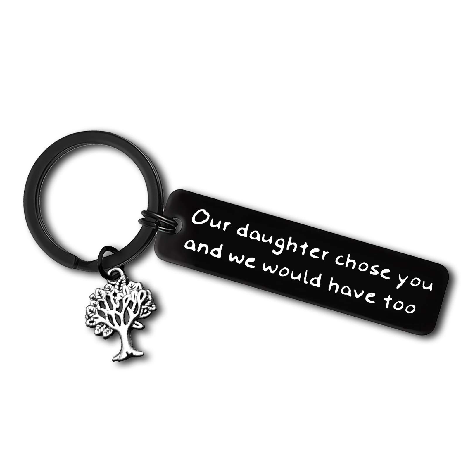 Son in Law Gift from Mother in Law Our Daughter Chose You Keychain Christmas Birthday Wedding Present Bonus Son Bridegroom Gift From Father