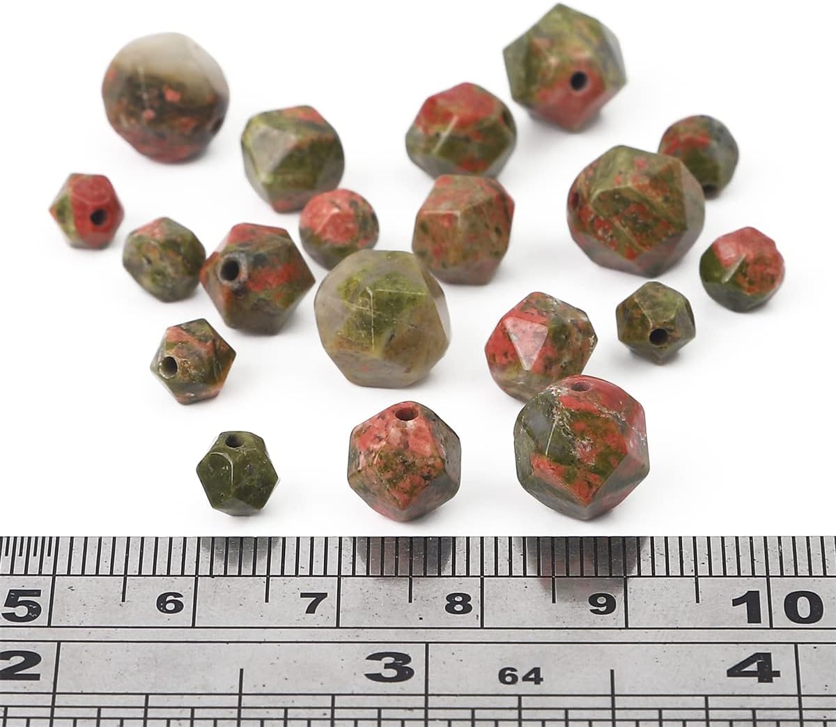 Faceted Natural Unakite Stone Round Beads 10mm 36cm/Strand for Jewelry Making - Image 3
