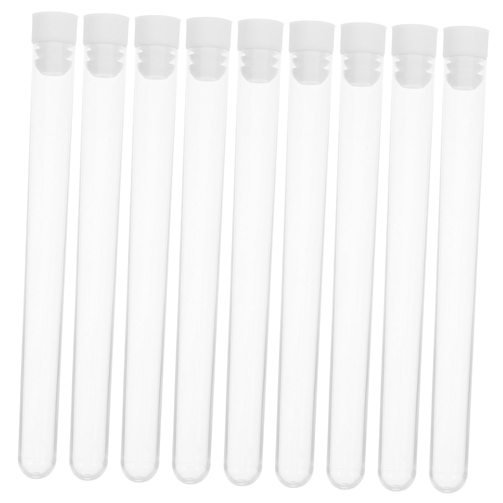 OFFSCH Compact 50 Plastic Tube Vials Caps 16x1.6cm for Sewing Test Candy and Jewelry Storage