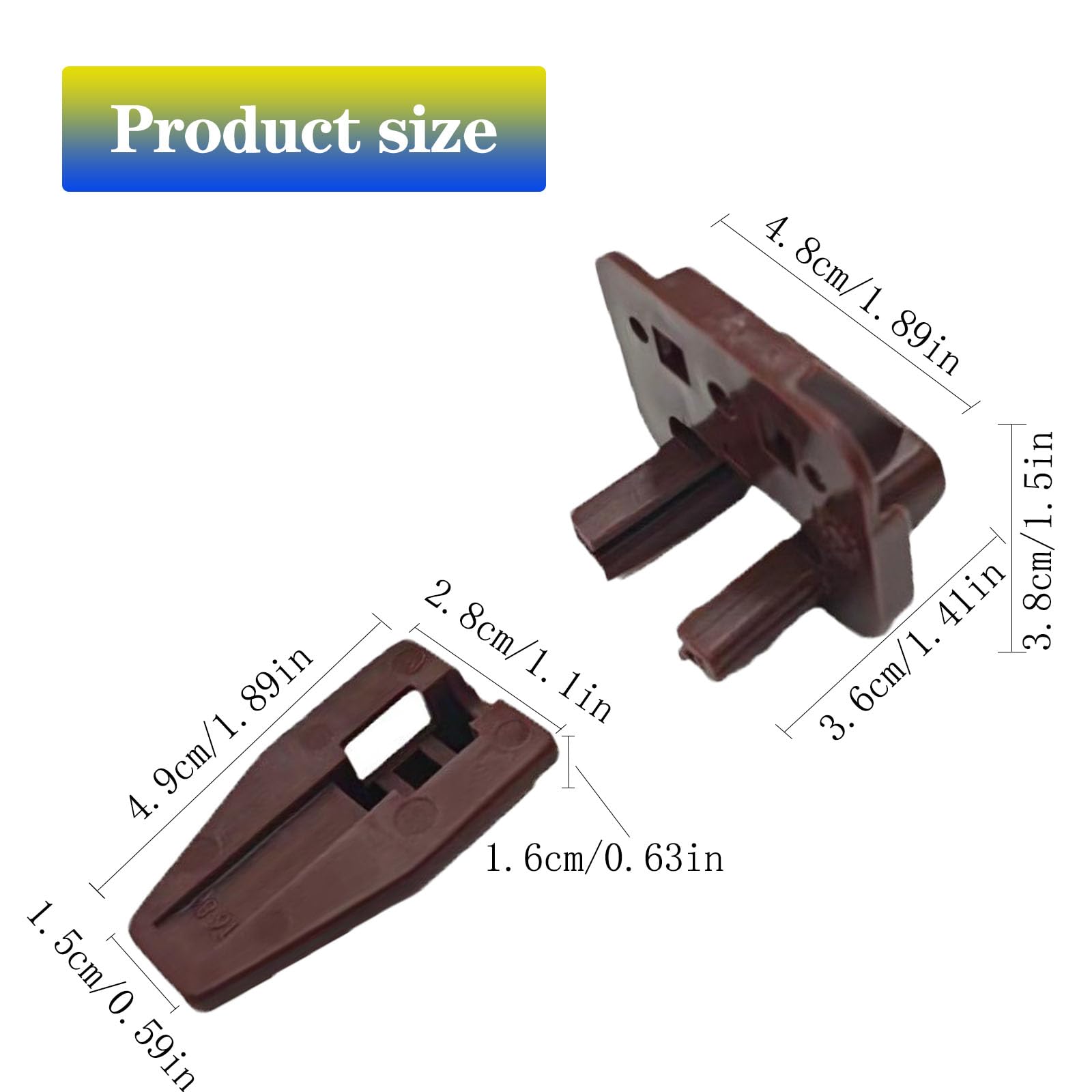 Kenlin Drawer Slides - 10 Sets, Brown -2