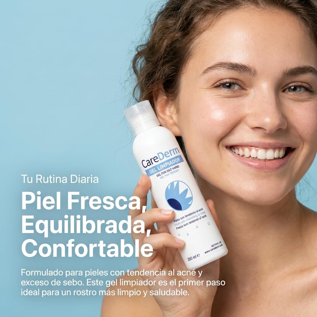 Carederm Gel Limpiador Pack | Gel Limpiador Facial para Piel Grasa, Acneica y con Seborrea | Con Aloe Vera | Caléndula | Echinacea y Manzanilla | Limpieza Profunda | Acción Seborreguladora (X3)