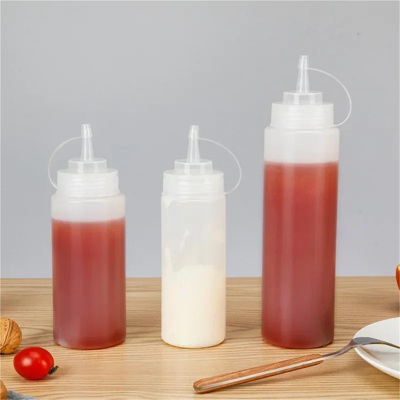 10PCS Condimento Bottiglie da spremere Bottiglia di salsa insalata Olio d'oliva Ketchup Senape Dispenser Accessori cucina Gadget per Condimenti(800ml)