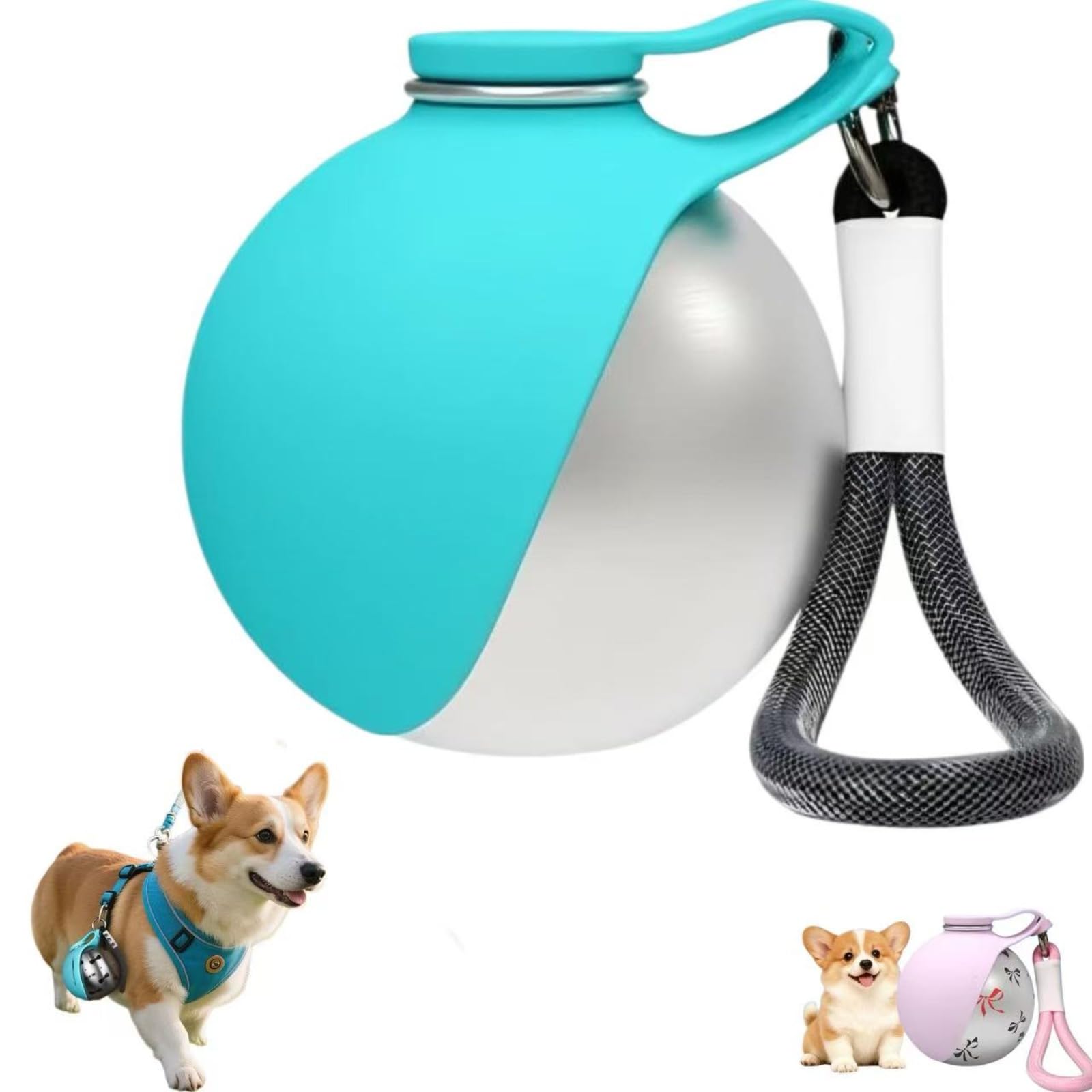 Botella de Agua para Perros,Botella portátil para Beber (285 ml), para Perros y Gatos, Bebedero a Prueba de Fugas con Cuenco de Silicona Plegable, Ideal para Paseos al Aire Libre y Caminatas