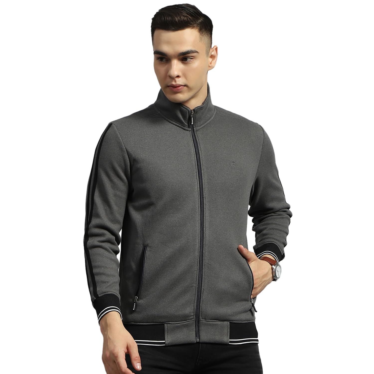 monte carlo Mens Solid Mock Neck Full Sleeve Sweatshirt (223031551)-picture-28