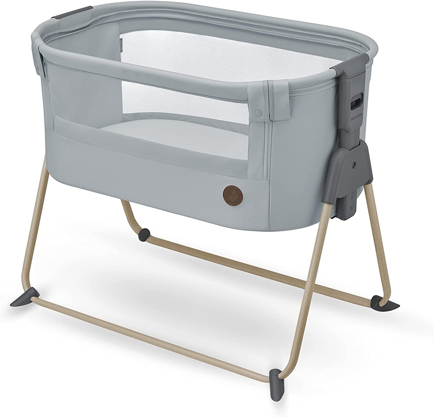 Maxi-Cosi Tori łóżeczko dziecięce 2 w 1, łóżeczko nocne, 0-6 miesięcy, 0-9 kg, ultrakompaktowe składane, lekkie, 5 pozycji, przenośny, do spania z oddychającą siateczką, łóżeczko podróżne Beyond Grey