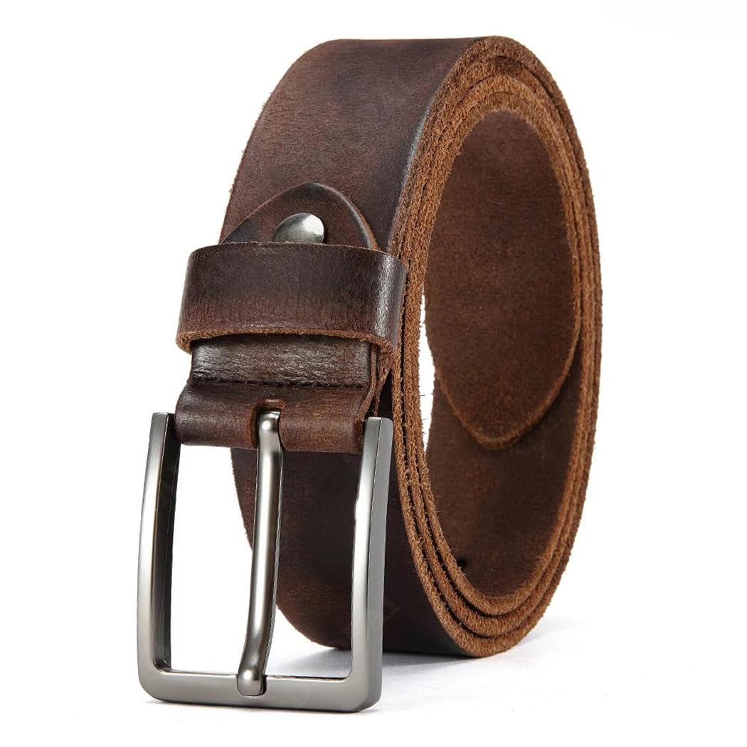 Cinturones de vestir de cuero genuino para hombre, hechos a mano, clásico, para todos los días