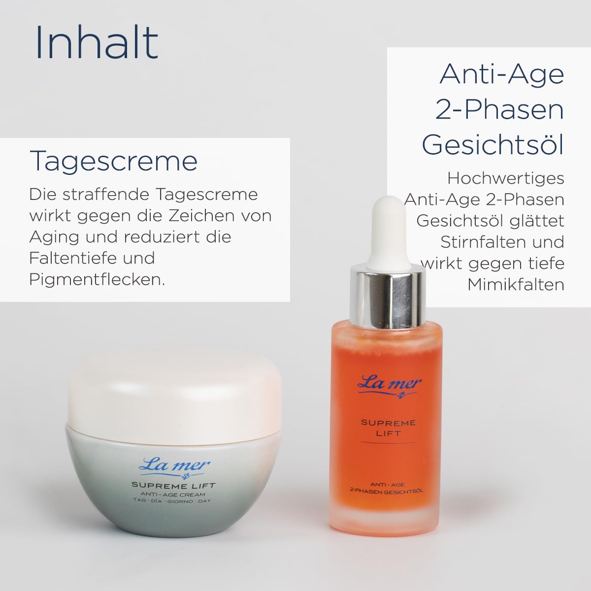 La mer feuchtigkeitsspendende, straffende Gesichtspflege gegen Fältchen