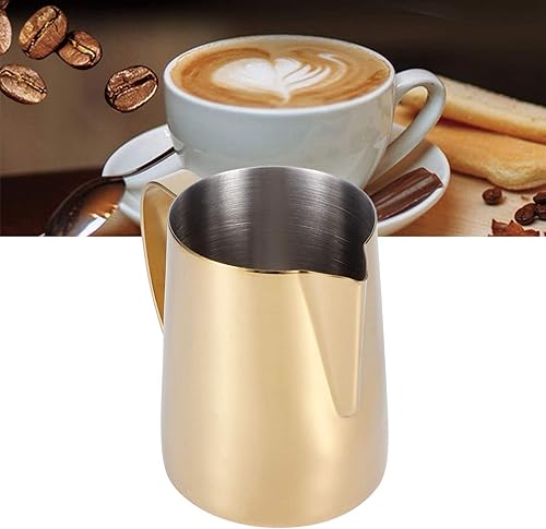 Miniatura 9 de Vaso espumador de leche, jarra de espuma de leche de acero inoxidable de 21 oz20.3 fl oz, jarra de vapor de leche espresso para capuchino,