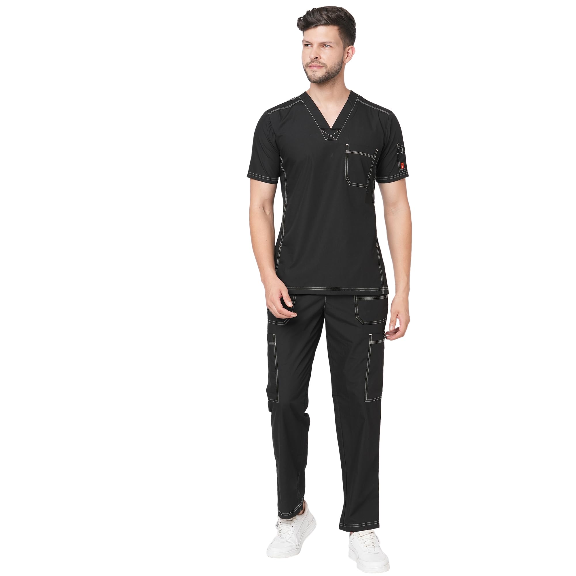 See full amazon price history chart for FRENCH TERRAIN® Unisex Premium V-Neck Polyester Cotton Scrub Suit with Contrast Stitching, Top and Bottom with 11 Pockets (Color_Black, Size_42 - XL). FRENCH TERRAIN® Unisex Premium V-Neck Polyester Cotton Scrub Suit with Contrast Stitching, Top and Bottom with 11 Pockets (Color_Black, Size_42 - XL). (B0C4QGDG58) Amazon Price History, Amazon Price Tracker