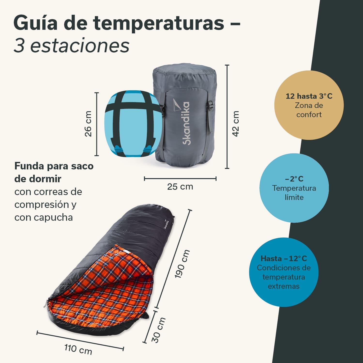 Skandika Saco de dormir Vegas franela | XXL de saco de dormir momia | Sleeping Pod | 220 x 110 cm, ranura para de cremallera, franela de lujo Forro | acoplable (Negro)