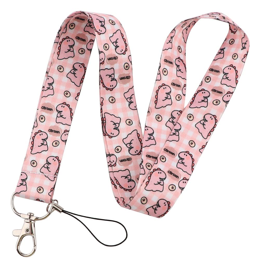 hansum Lanyard Neck Strap, Cartoon Animal Lanyards with Safety Buckle, for ID Badge Holder, Keys, Work Permits, Mobile Phones (Color : Dinosaur 1, Size : 45cm)