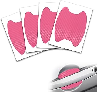 Msyuusr 4 PCS Car Door Handle Sticker, Carbon Fiber Anti-Scratches Car Door Cup Protector, Universal Auto Door Handle Prot...