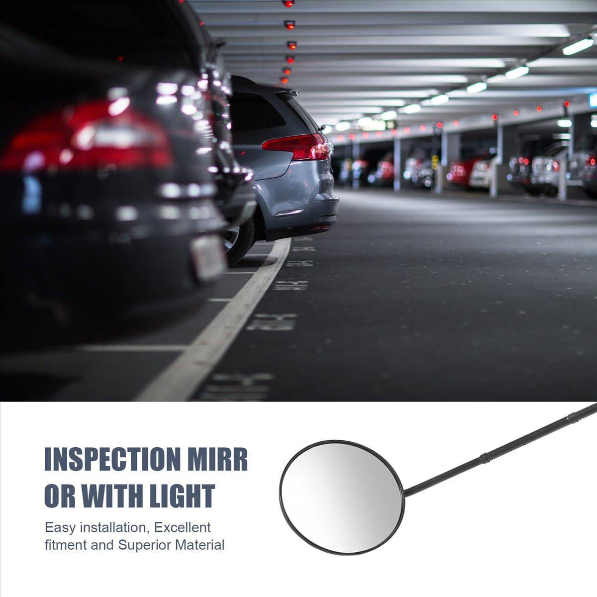 Specchietto retrovisore di sicurezza con ruote e luce LED, diametro 30,5 cm