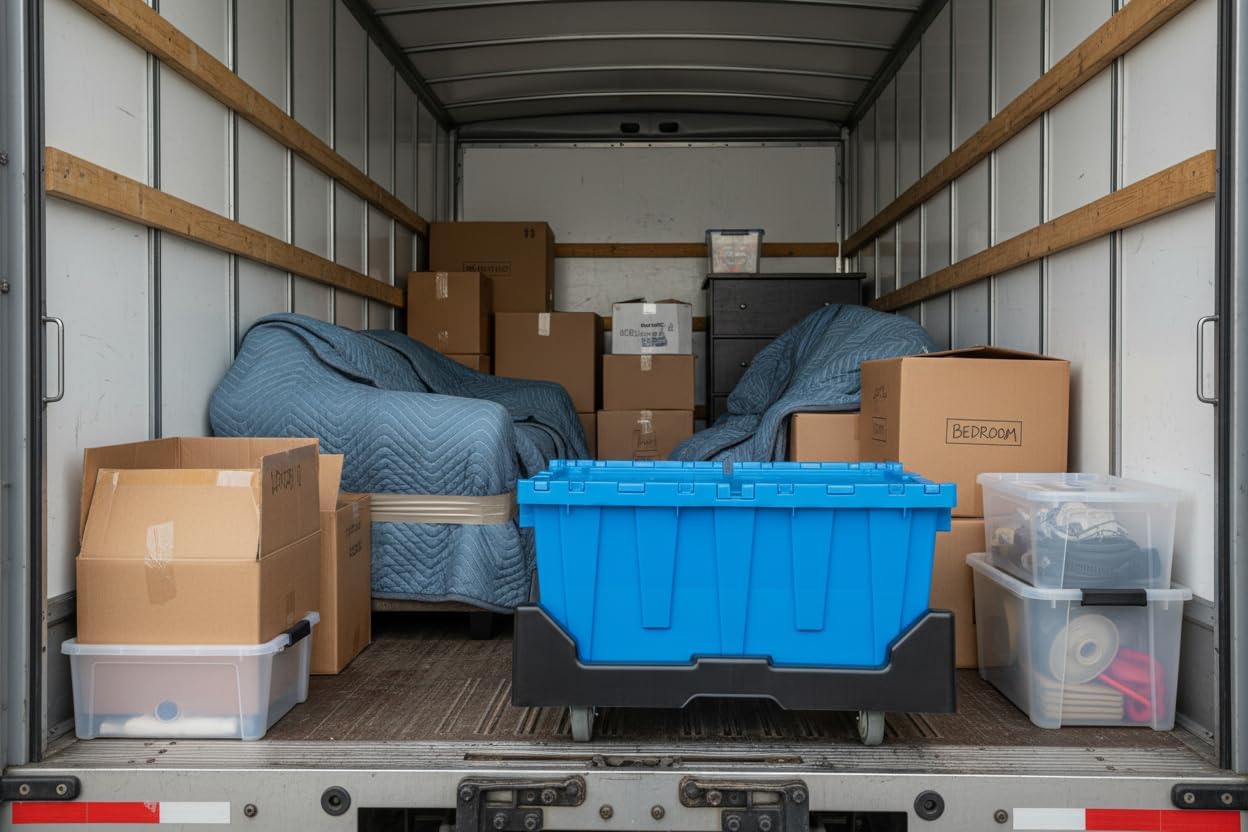 Hudson Exchange 28 x 18 x 10.5 (650 lb. Capacity) Plastic Container Dolly with Casters for Attached Lid Totes, Black