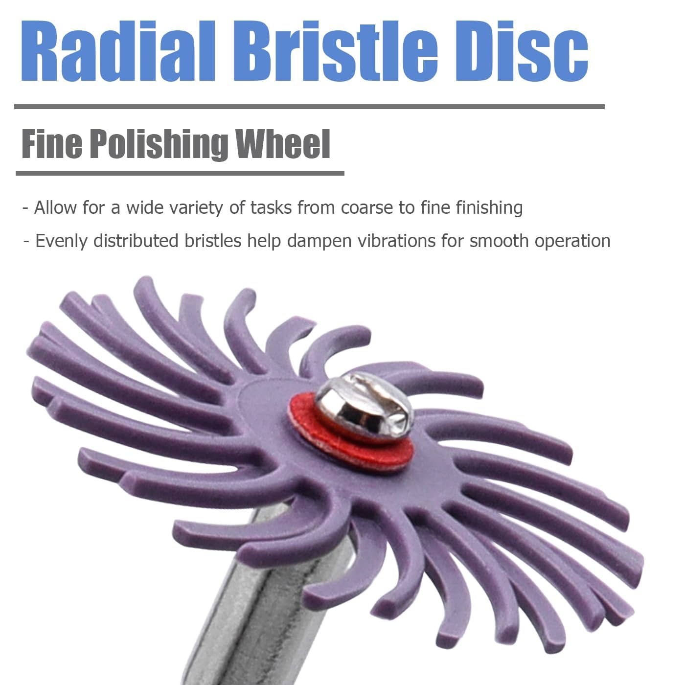 Disque à Poils radiaux de 42 pièces de 25 mm, Ensemble de brosses de ponçage à Grains Mixtes avec Manche de 3 mm, Roue de Polissage pour Le Nettoyage, la Finition, l'ébavurage, Le Polissage