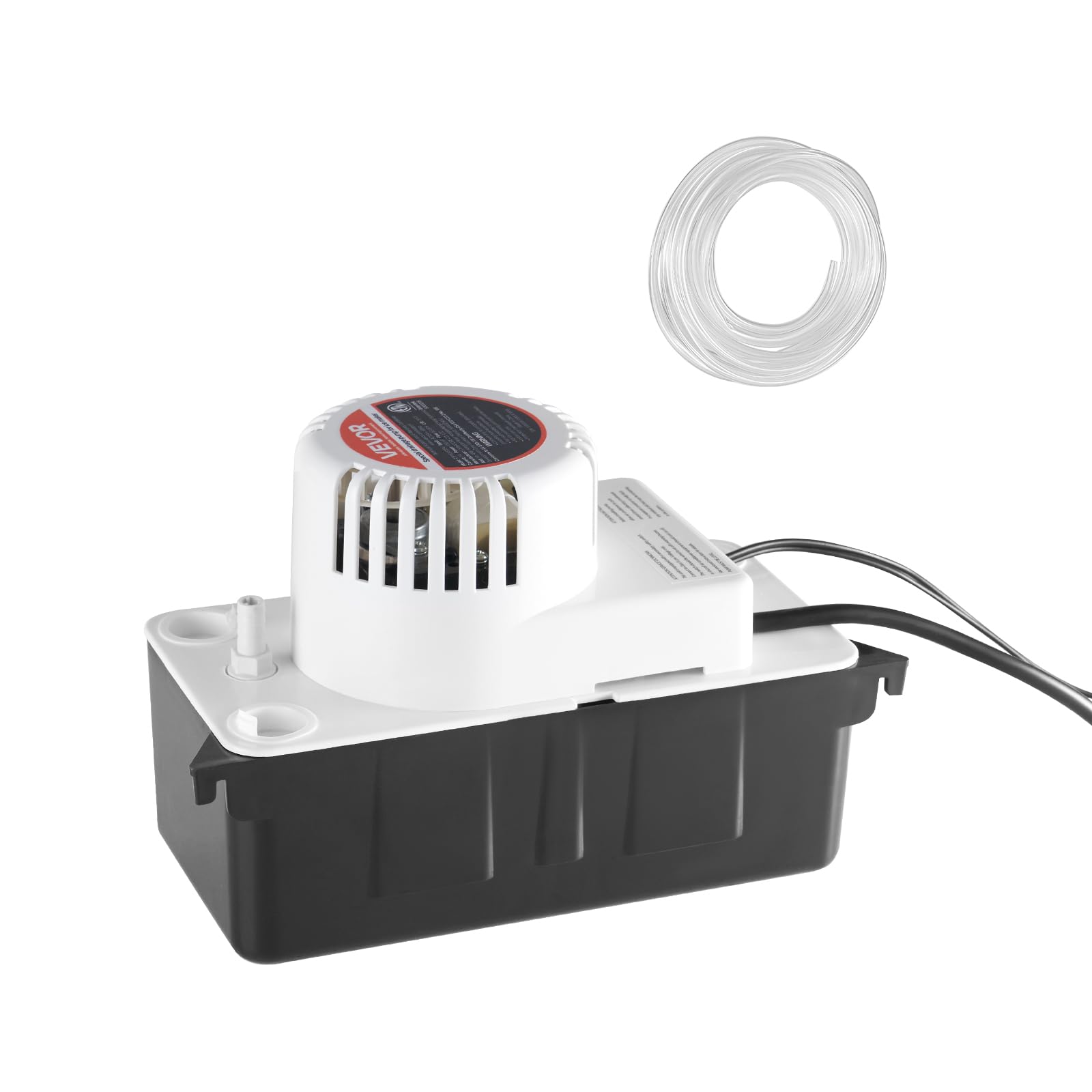 VEVOR Kondensatabsaugpumpe Kondensatpumpe 1/50 PS 1,89 L Tank, automatische AC-Kondensatpumpe mit Schwimmerschalter und 6 m Schlauch für Klimaanlage Luftentfeuchter, Eisbereiter-Wasserablauf Schwarz