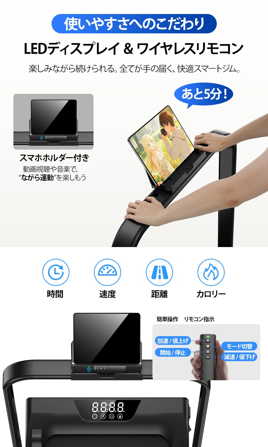 ウォーキングマシン コンパクト収納 折りたたみ 家庭用最大耐荷重160kg 薄型 Amazon | LONTEK ウォーキングマシン コンパクト収納 折りたたみ