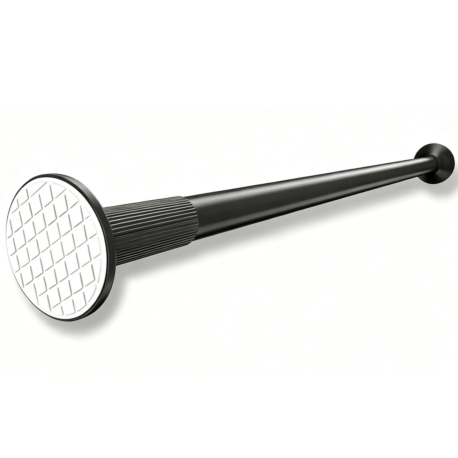 Tension Curtain Rod, 1.3in Pipe Diameter Curtain Rods no Drilling, 3in Anti Slip Mat, for Bathroom Kitchen Bedroom Shower 31-145in(Black,117-168cm/46-66in)