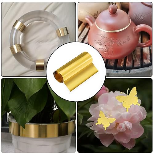 Miniatura 30 de Feelers Rollo de chapa de latón de metal de cobre, calibre 32 x 0.4 x 40 pulgadas, placa de latón de alta dureza, tira de latón de corte libre