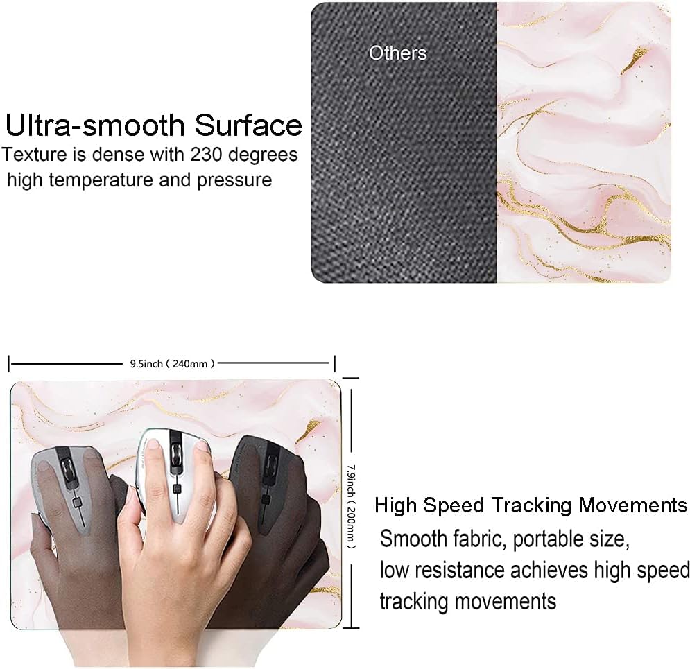 Image of Premium-Textured Mouse Pad, Non-Slip Rubber Base Mousepad for Laptop, Computer & PC, 9.5x7.9 in - Enhanced Precision, Ergonomic Comfort, Ideal for Gaming & Office (OMA-19)