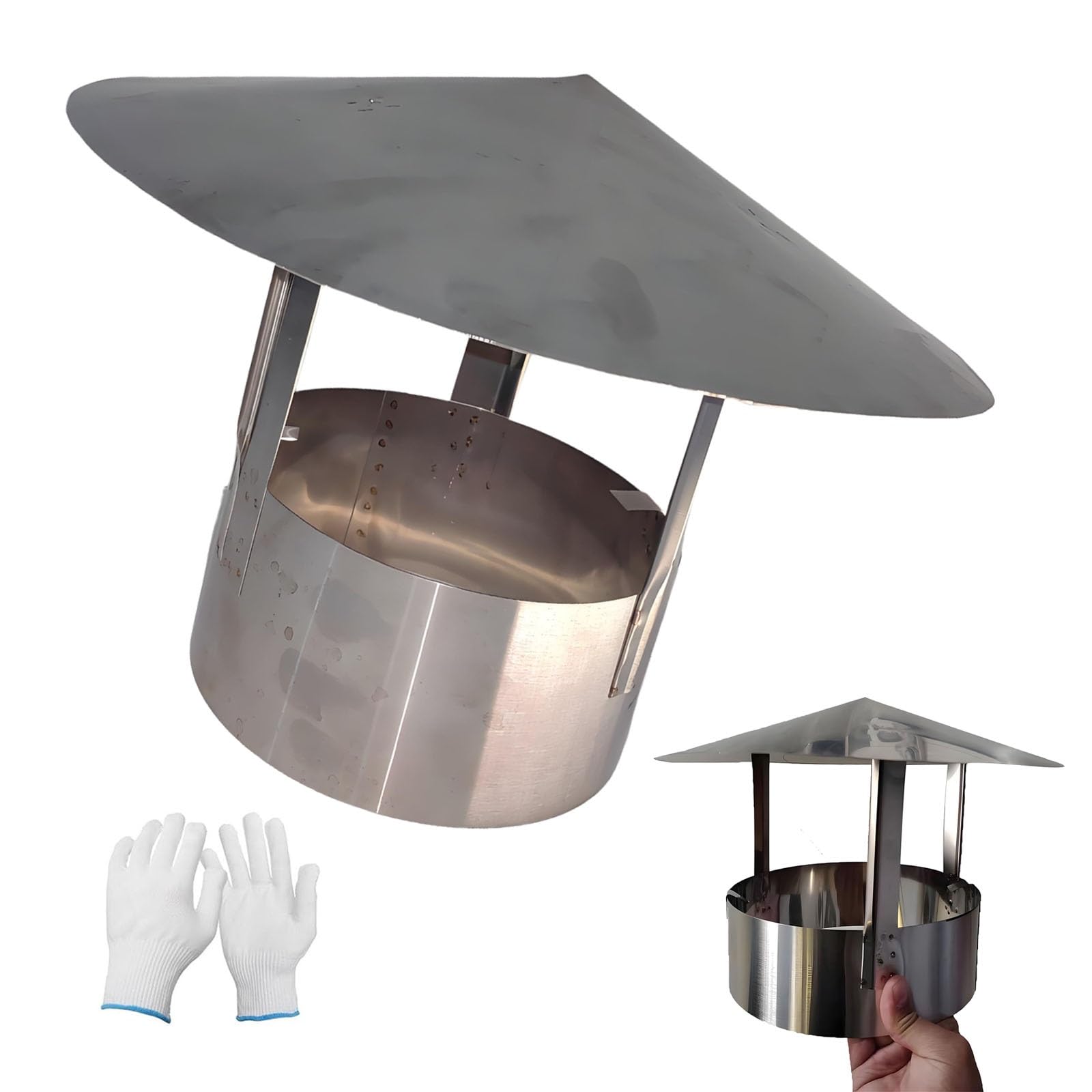 Sombrerete para chimenea que evita el retorno de humo y la entrada de lluvia en tubos de 16cm
