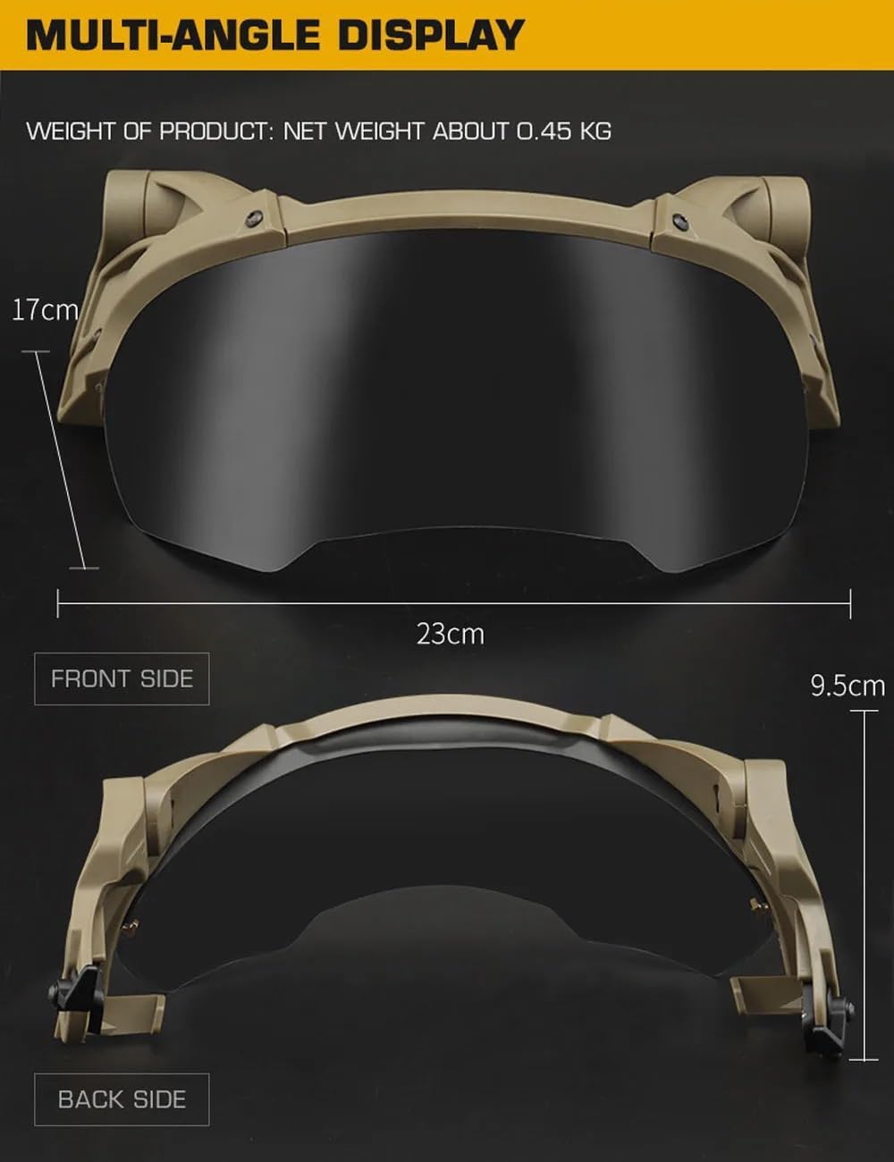 Tactical Helmet Flip Goggles 2 Lens for Outdoor CS Airsoft Paintball Shooting Protective Fast OPS